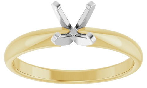 14K Yellow White 5.4-5.7 mm Round Solitaire Engagement Ring Mounting (3)