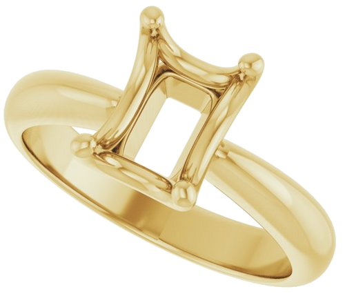 Sužadėtuvių Žiedas „Solitaire Crown-Inspired“ 14k yellow gold Emerald 8mm x 6mm (5)