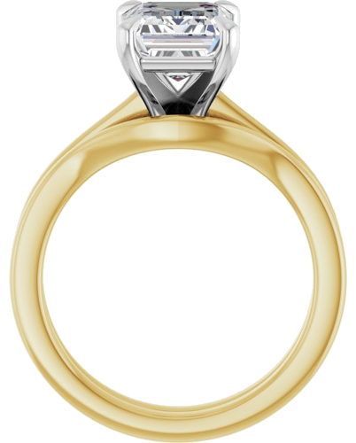 Sužadėtuvių Žiedas „Claw-Prong“ 14k yellow/white gold Emerald 9mm x 7mm (7)