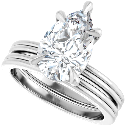 Sužadėtuvių Žiedas „Claw-Prong Solitaire“ 14k white gold Pear 12mm x 7.5mm (10)