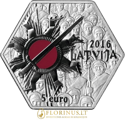 2016 Латвия, Коледни битки, сребърна монета от 5 евро (2)