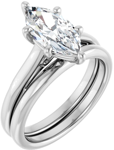 Sužadėtuvių Žiedas „Solitaire“ 417 Baltojo Aukso Marquise 12mm x 6mm (6)
