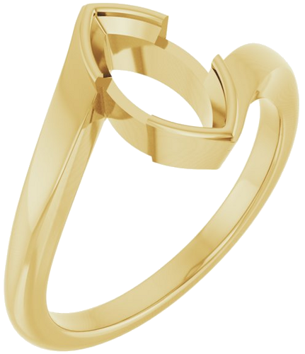 Sužadėtuvių Žiedas „Half-Bezel Solitaire“ 14k yellow gold Marquise 10mm x 5mm (1)