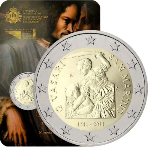 2011 г. Сан Марино Джорджо Вазари - монета от 2 евро (1)