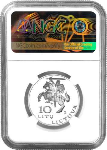 1995 Литва Литовские спортивные игры 10 литов PF 69 ULTRA CAMEO (2)