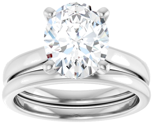 Sužadėtuvių Žiedas „Solitaire“ 585 Baltojo Aukso Oval 10mm x 8mm (8)