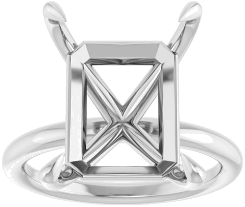 Sužadėtuvių Žiedas „Claw-Prong Solitaire“ 14k white gold Emerald 14mm x 12mm (3)