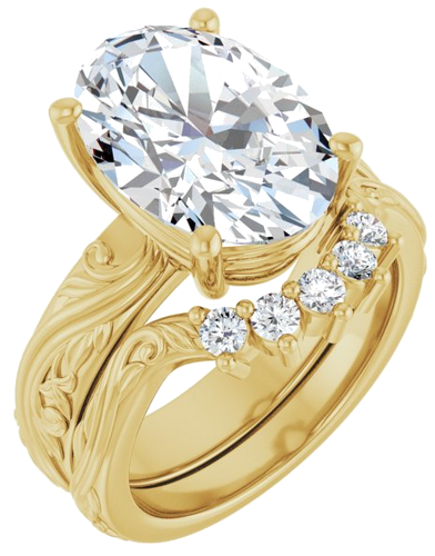 Sužadėtuvių Žiedas „Solitaire Sculptural“ 14k yellow gold Oval 14mm x 10mm (6)