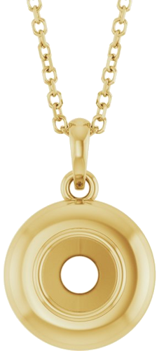 Pakabukas „Solitaire Puffed“ 585 Geltonojo Aukso Round 5mm (1)