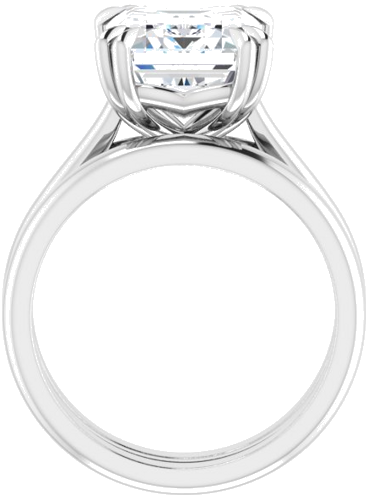 Platinum 11x9 mm Emerald Solitaire Engagement Ring Mounting (7)