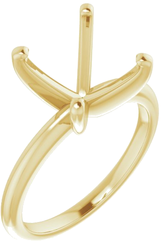 14K Yellow  11 mm Round Solitaire Engagement Ring Mounting (1)