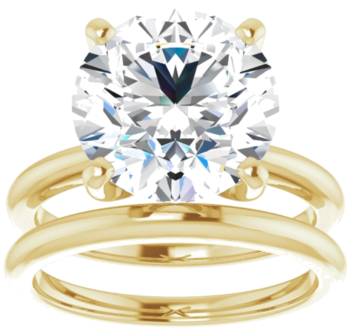 Sužadėtuvių Žiedas „Solitaire“ 585 Geltonojo Aukso Round 11mm (8)