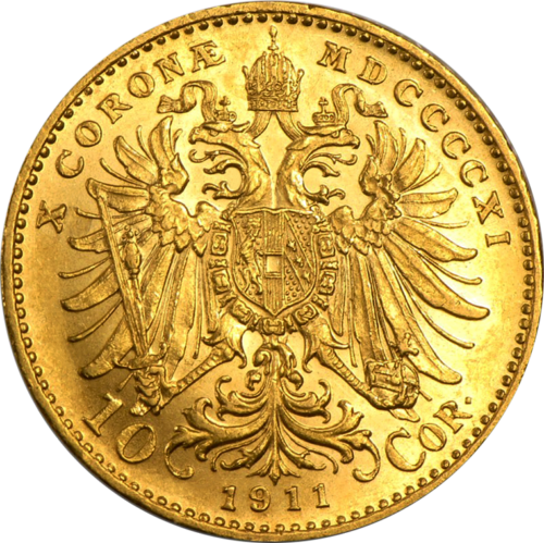 10 kronų Austrija Franz Joseph I auksinė moneta (2)