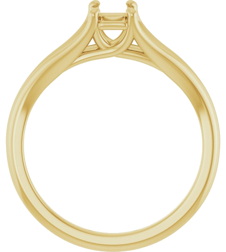 14K Yellow 6x4 mm Emerald Solitaire Engagement Ring Mounting (2)