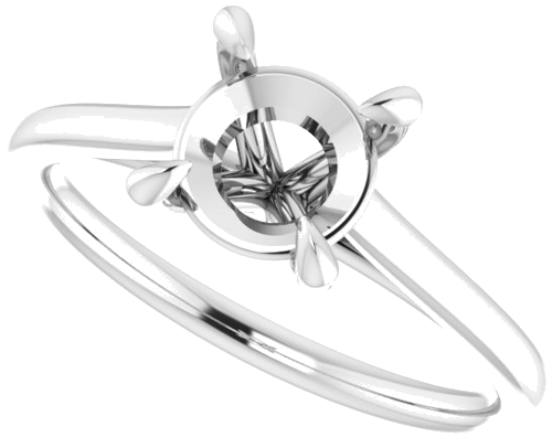 Sužadėtuvių Žiedas „Solitaire“ 585 Baltojo Aukso Round 7mm (5)