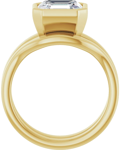 Sužadėtuvių Žiedas „Bezel-Set Solitaire“ 14k yellow gold Asscher 8mm (7)