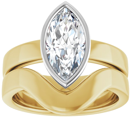 Sužadėtuvių Žiedas „Bezel-Set Solitaire“ 14k yellow/white gold Marquise 12mm x 6mm (8)