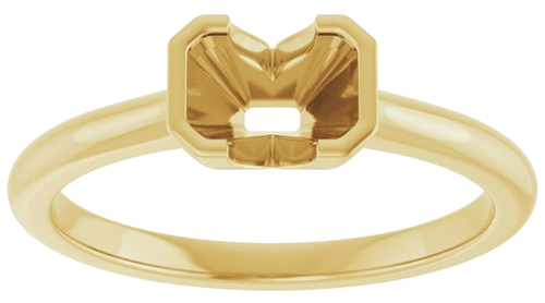 14K Yellow 6x4 mm Emerald Solitaire Engagement Ring Mounting (3)