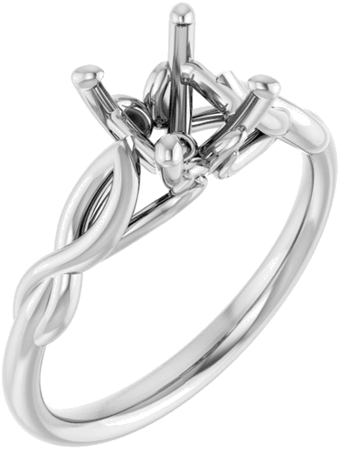 Sužadėtuvių Žiedas „Solitaire Sculptural“ 14k white gold Asscher 6mm (1)