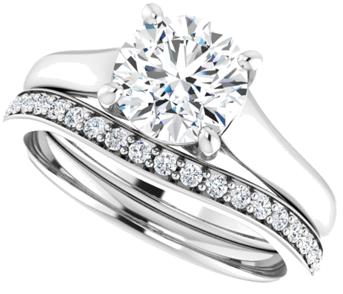 14K White 7 mm Round Solitaire Engagement Ring Mounting (10)