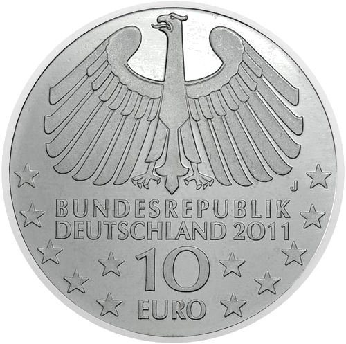 2011. gada Elbas tunelis Vācija 10 eiro sudraba monēta (2)