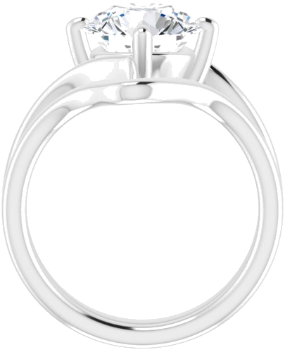 Sužadėtuvių Žiedas „Solitaire Bypass“ 14k white gold Round 9mm (7)