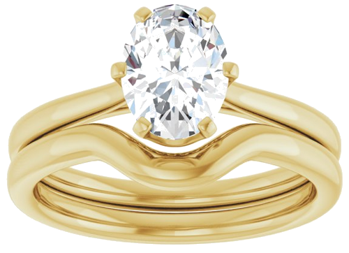 14K Yellow 8x6 mm Oval Engagement Ring Mounting (8)