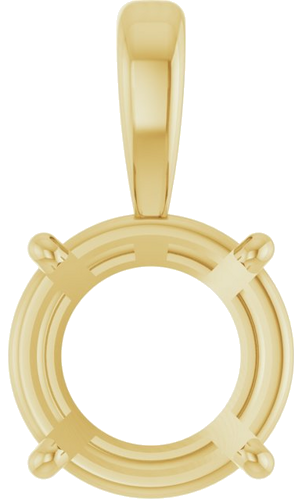 14K Yellow 9 mm Round 4-Prong Pendant Mounting (1)