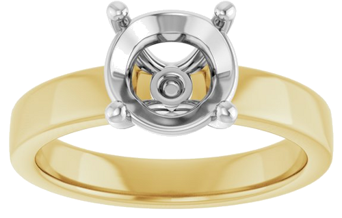 Sužadėtuvių Žiedas „Solitaire“ 14k yellow/white gold Round 8mm (3)