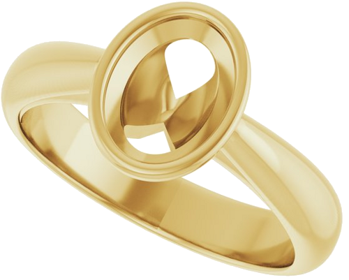 Sužadėtuvių Žiedas „Bezel-Set Solitaire“ 14k yellow gold Oval 8mm x 6mm (5)