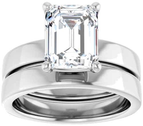 Sužadėtuvių Žiedas „Solitaire“ 10k white gold Emerald 9mm x 7mm (8)