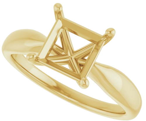 Sužadėtuvių Žiedas „Solitaire“ 585 Geltonojo Aukso Square 7mm (5)