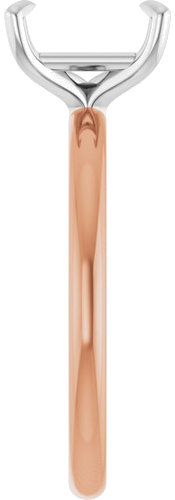 Sužadėtuvių Žiedas „Solitaire“ 585 Baltojo Ir Rožinis Aukso Emerald 8mm x 6mm (4)