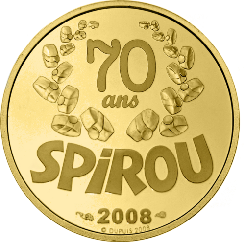 10 eurų Spirou 2008 Prancūzija auksinė moneta (2)