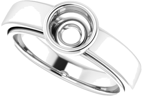 14K White  5.8 mm Round Solitaire Engagement Ring Mounting (5)