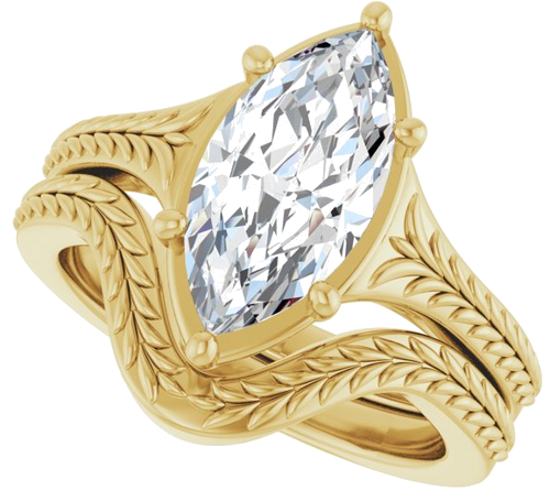 Sužadėtuvių Žiedas „Solitaire“ 14k yellow gold Marquise 13mm x 6.5mm (10)