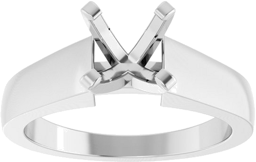 14K White 7 mm Round Solitaire Engagement Ring Mounting (3)