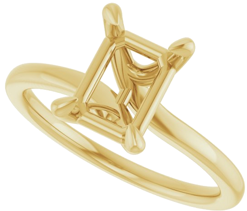 Sužadėtuvių Žiedas 14k yellow gold Emerald 8mm x 6mm (5)