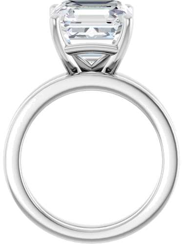 Sužadėtuvių Žiedas „Solitaire“ 585 Baltojo Aukso Asscher 10mm (7)