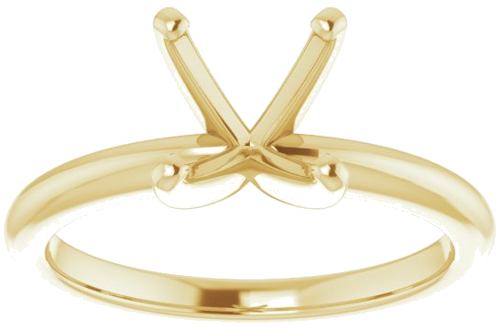 14K Yellow  6 mm Square Solitaire Engagement Ring Mounting (3)