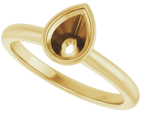 Sužadėtuvių Žiedas „Bezel-Set Solitaire“ 14k yellow gold Pear 7mm x 5mm (5)