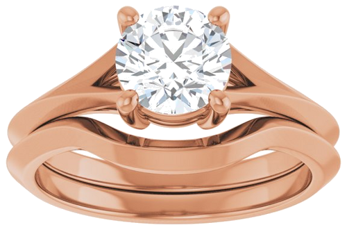 Sužadėtuvių Žiedas „Solitaire Split Shank“ 14k rose gold Round 6.5mm (8)