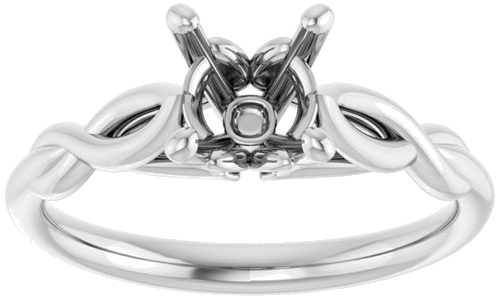 14K White  6.5 mm Round Solitaire Engagement Ring Mounting (3)