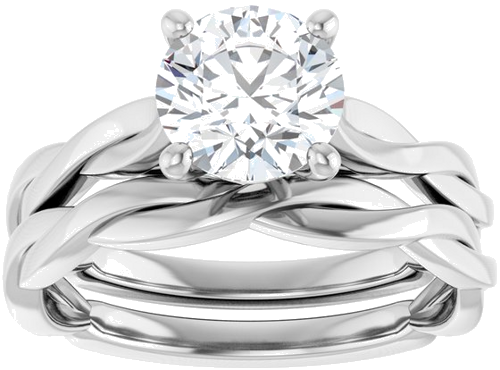 Sužadėtuvių Žiedas „Infinity-Inspired“ 14k white gold Round 7mm (8)