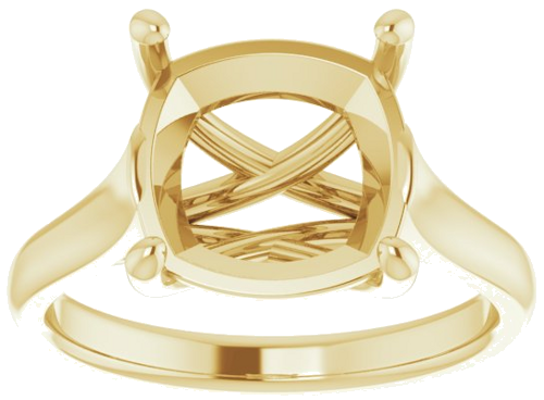 Sužadėtuvių Žiedas „Solitaire“ 14k yellow gold Cushion 10mm (3)