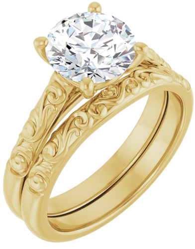 Sužadėtuvių Žiedas „Solitaire“ 14k yellow gold Round 8mm (6)
