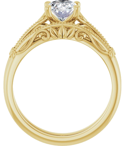 14K Yellow 8x6 mm Oval Sculptural-Inspired Engagement Ring Mounting (7)