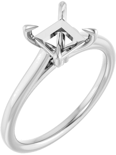 Sužadėtuvių Žiedas „Claw-Pong“ 14k white gold Square 5.5mm (1)