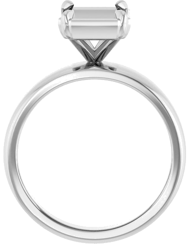 Sužadėtuvių Žiedas „Claw-Prong Solitaire Bezel-Style“ 14k white gold Emerald 9mm x 7mm (2)