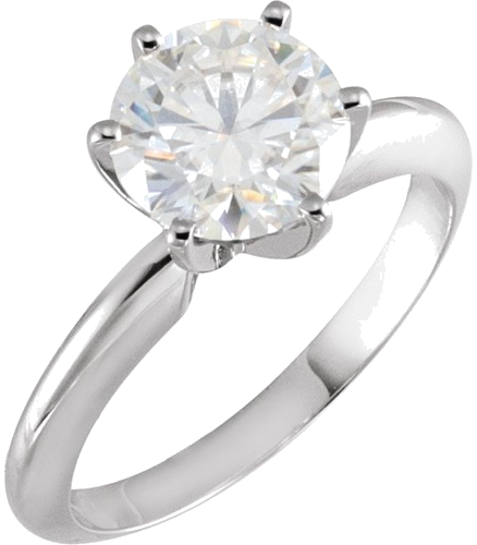 Sužadėtuvių Žiedas „Pre-Notched Lightweight Solitaire“ 10k white gold Round 6mm x 6.6mm (3)